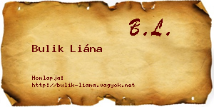Bulik Liána névjegykártya